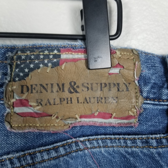 Denim & Supply Ralph Lauren Blue Distressed Denim Slouch Jeans Size 36x30 - Picture 14 of 16